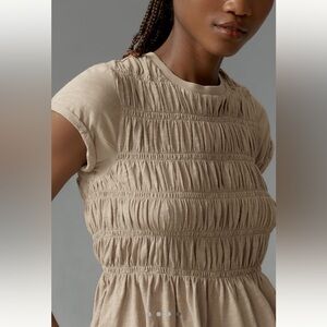 Pilcro The Tabby Rushed Cap-Sleeve Tee - Size XXS - BNWT